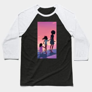 Little Black Girls at Play Baseball T-Shirt